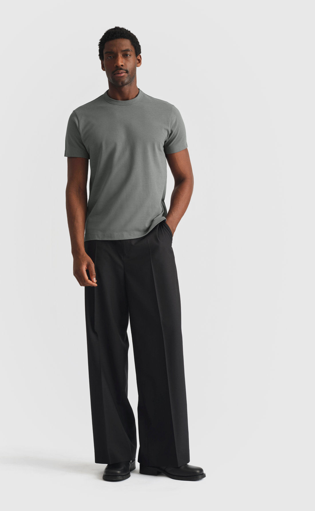 Pique T-Shirt in Castor Grey