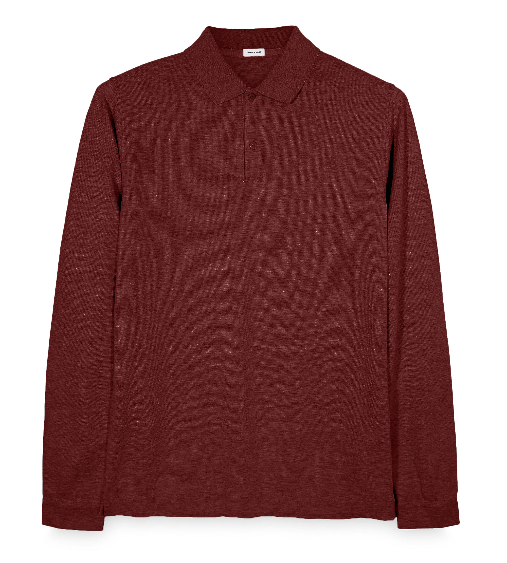 Custom Fitted Pique Polo Shirt / Long-Sleeve Rhubarb | Son of a Tailor