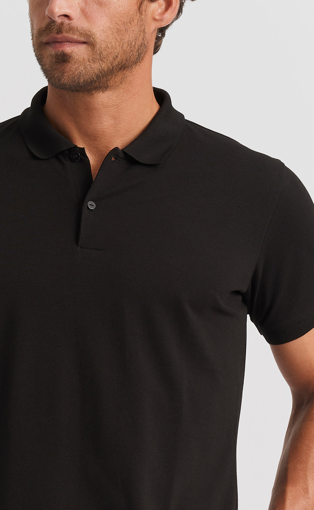 Custom Fitted Pique Polo Shirt Black