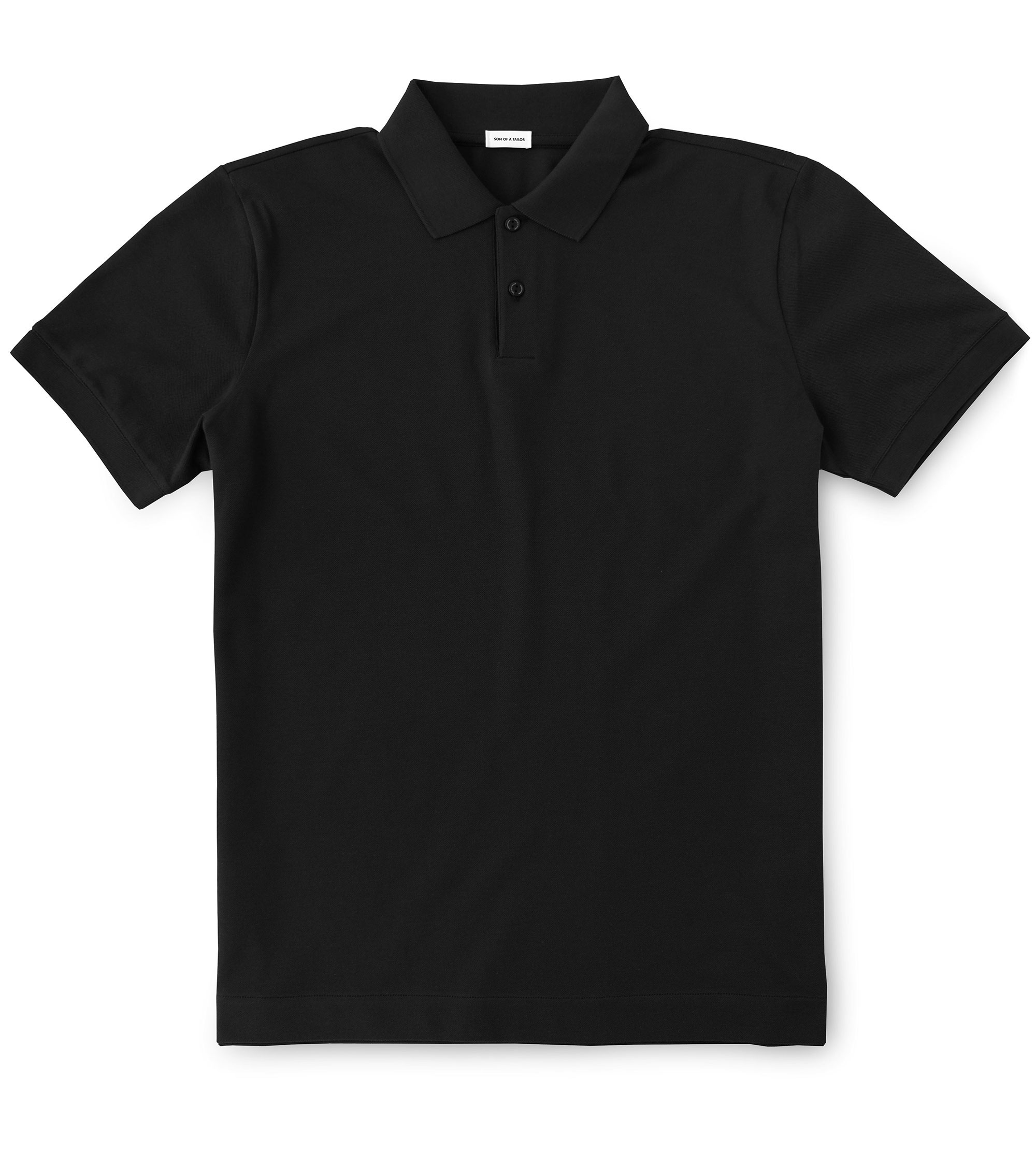 Custom Fitted Pique Polo Shirt Black | Son of a Tailor