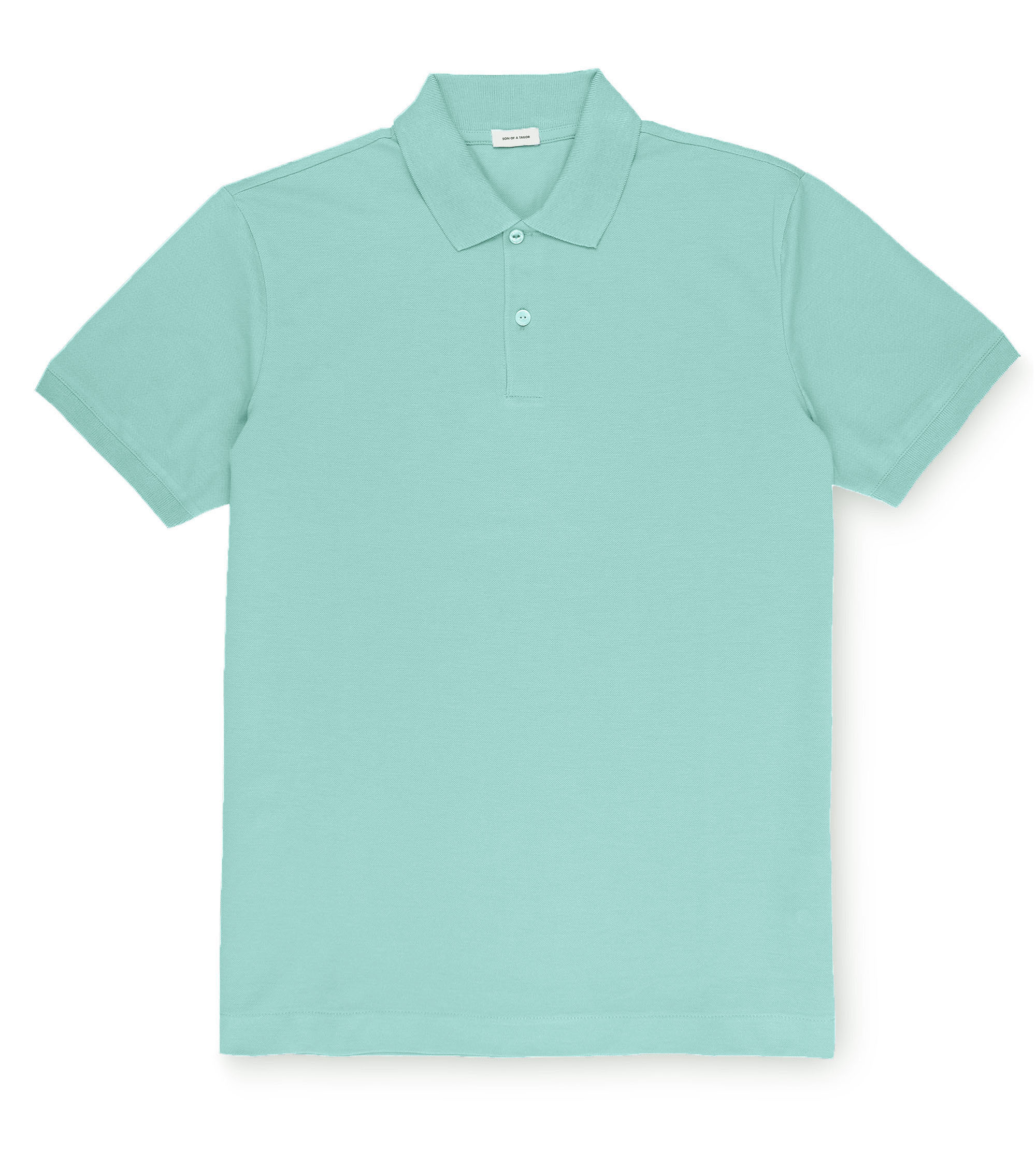 Custom Fitted Pique Polo Shirt Blue Haze | Son of a Tailor