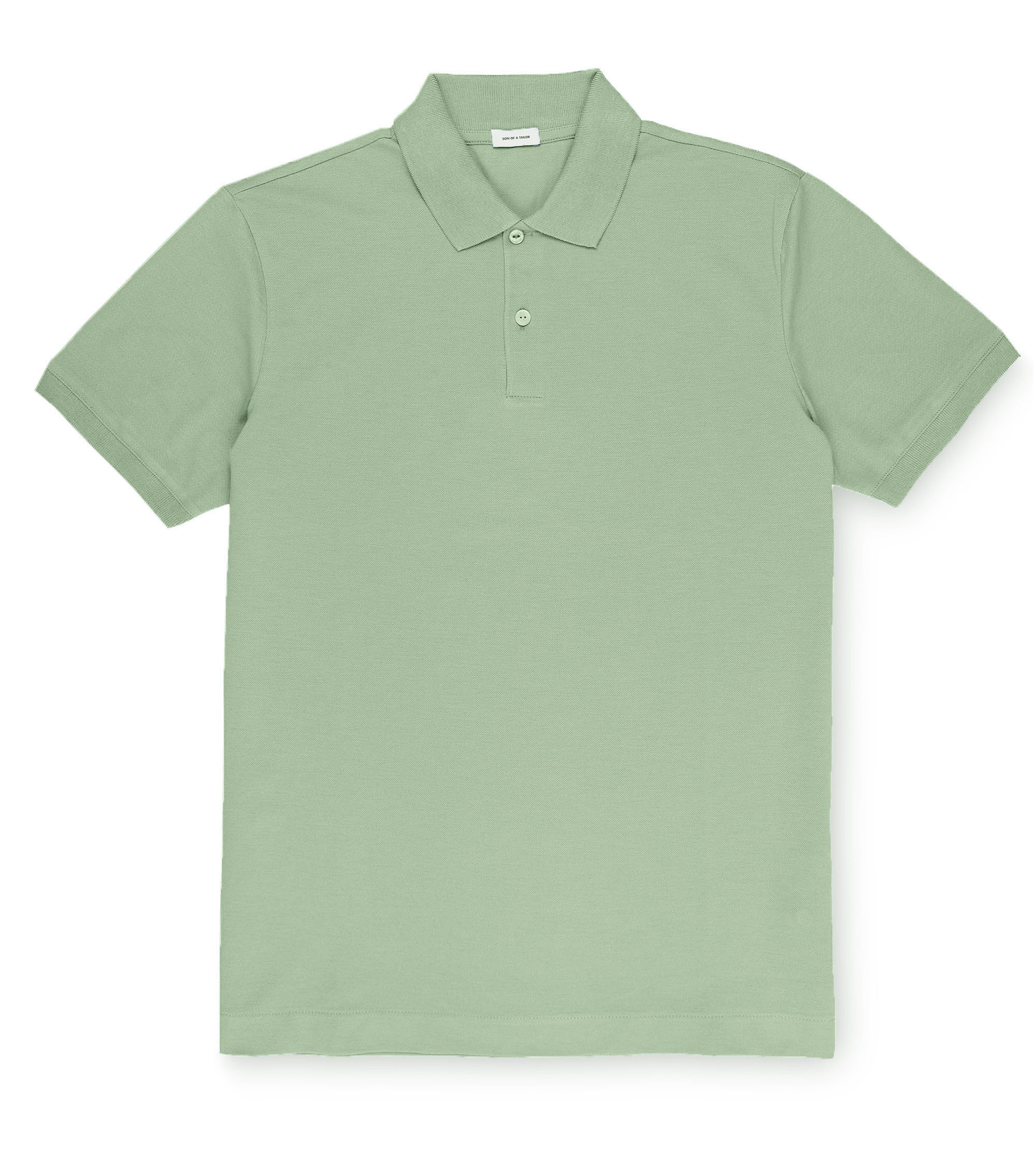 Custom Fitted Pique Polo Shirt Laurel Green | Son of a Tailor
