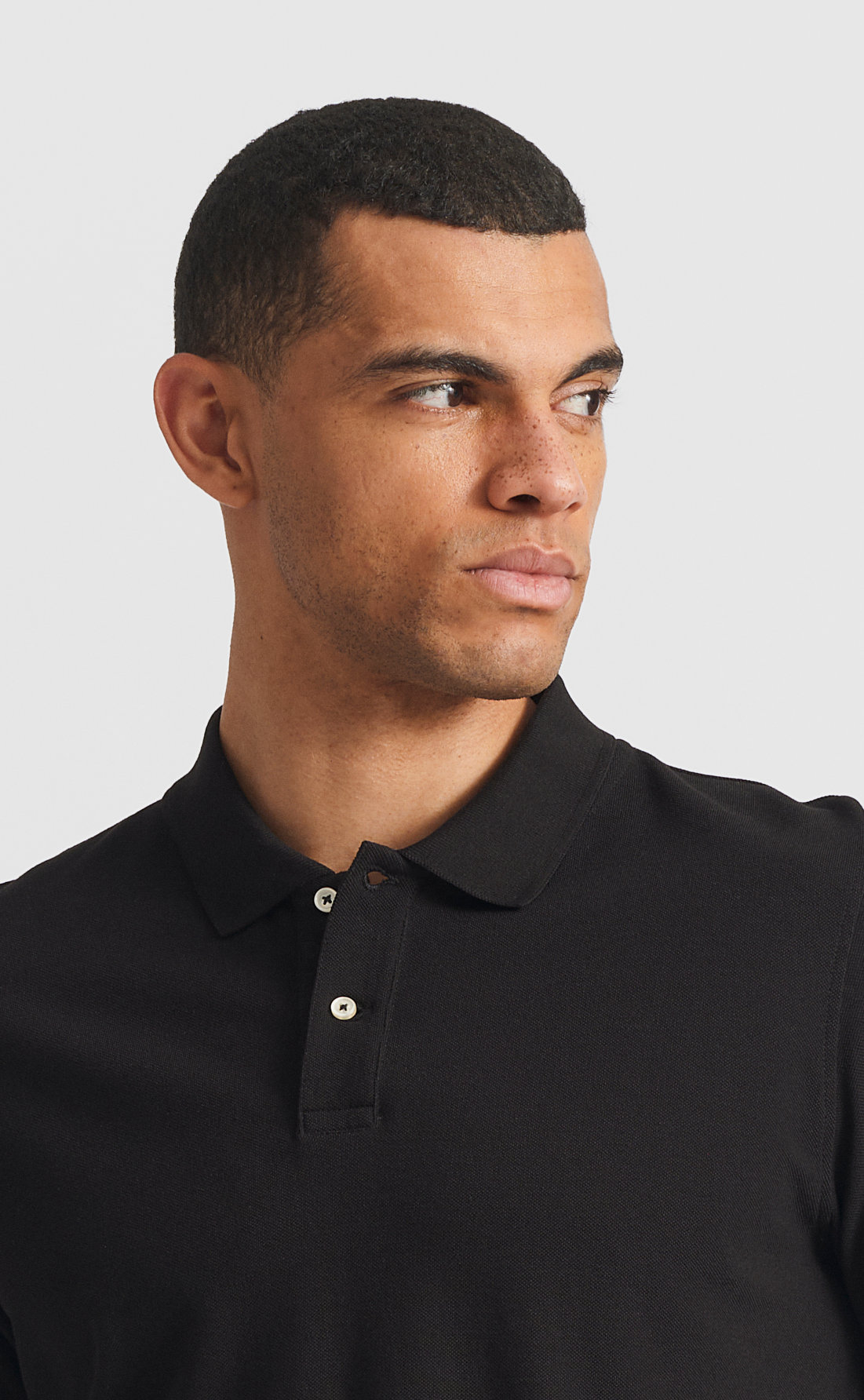 Custom Fitted Pique Polo Shirt / Long-Sleeve Black | Son of a Tailor