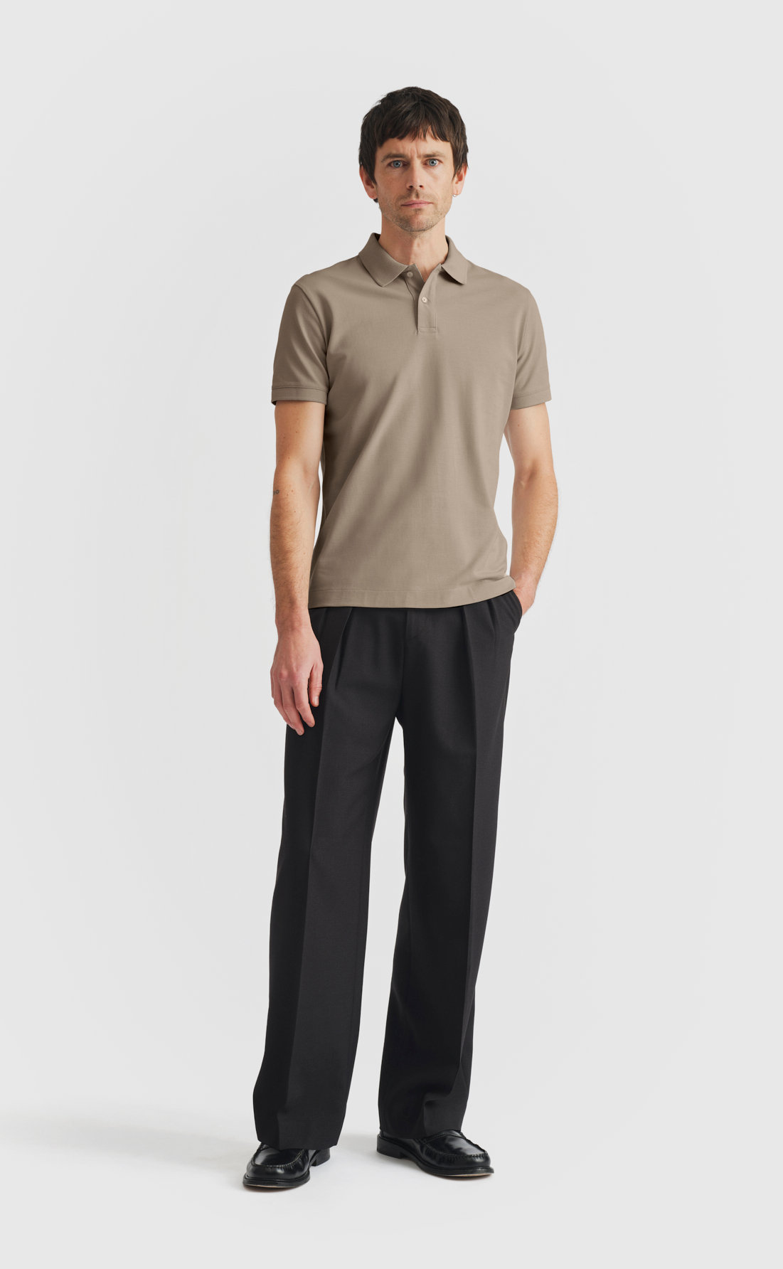 Pique Polo Shirt in Silver Sage