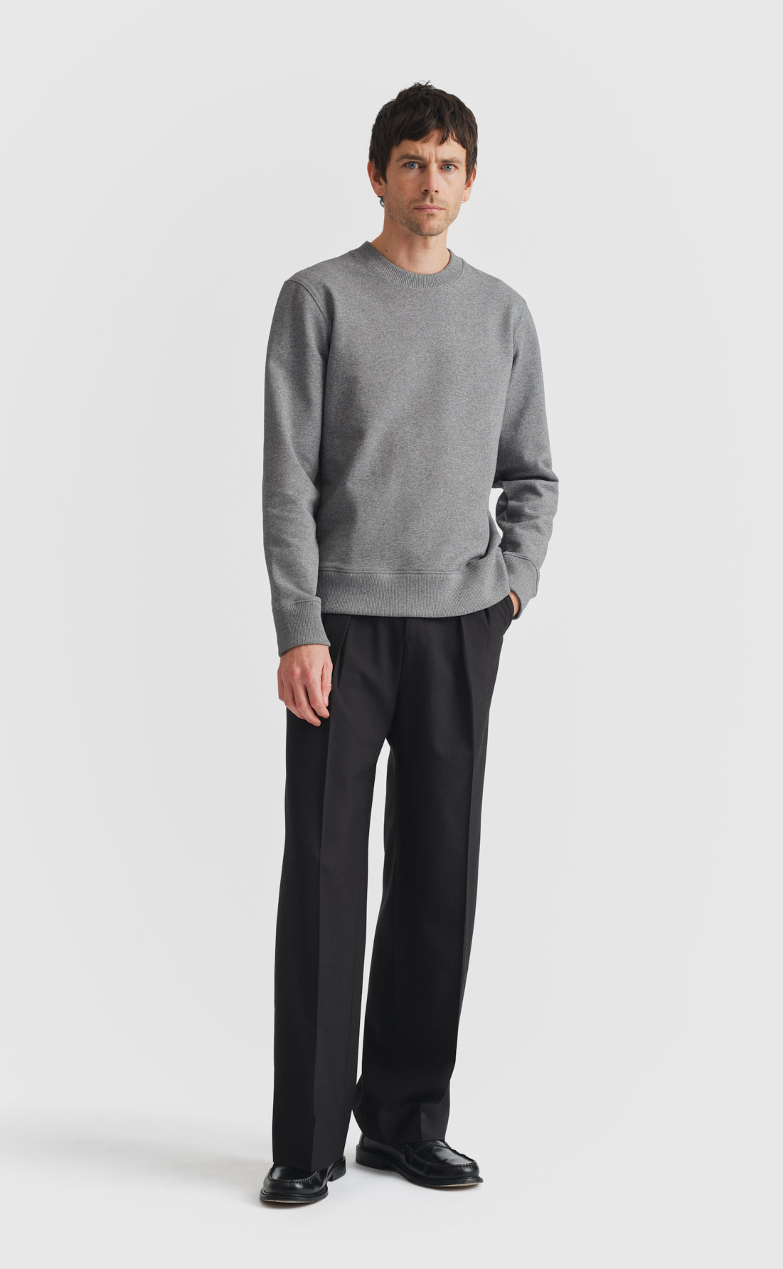 Cotton Sweatshirt / Re-Spun in Re-Spun Grey