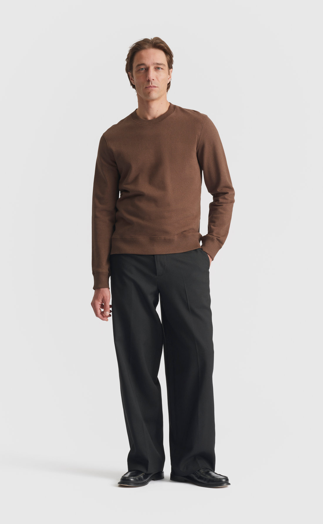Cotton Sweatshirt in Brown