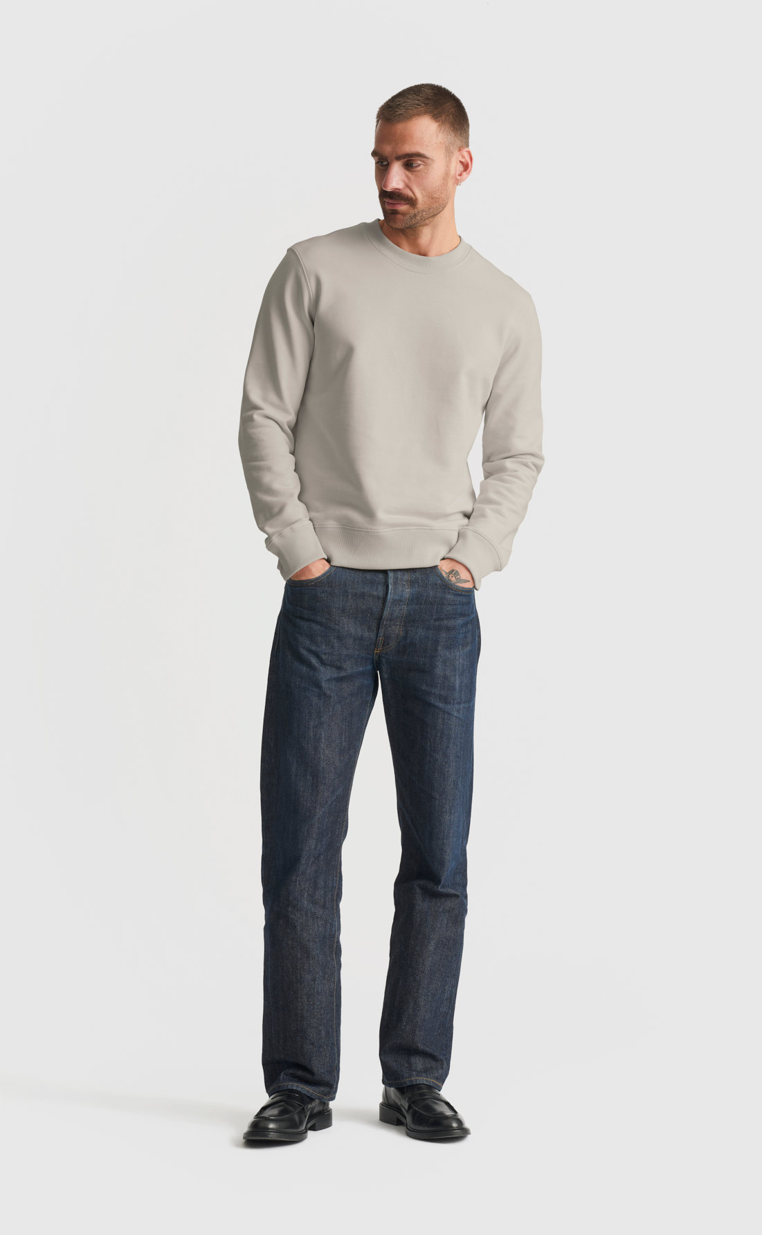 Cotton Sweatshirt in Ghost Grey