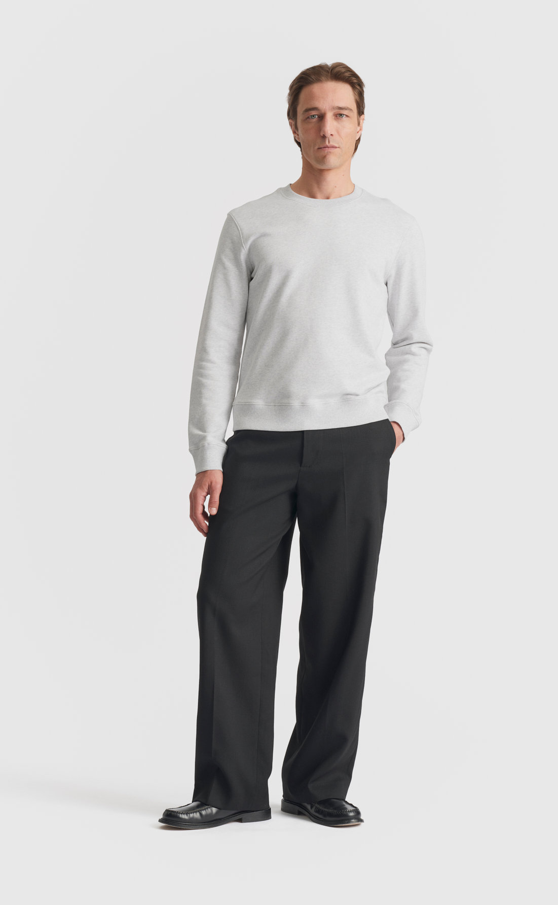 Cotton Sweatshirt in Light Grey