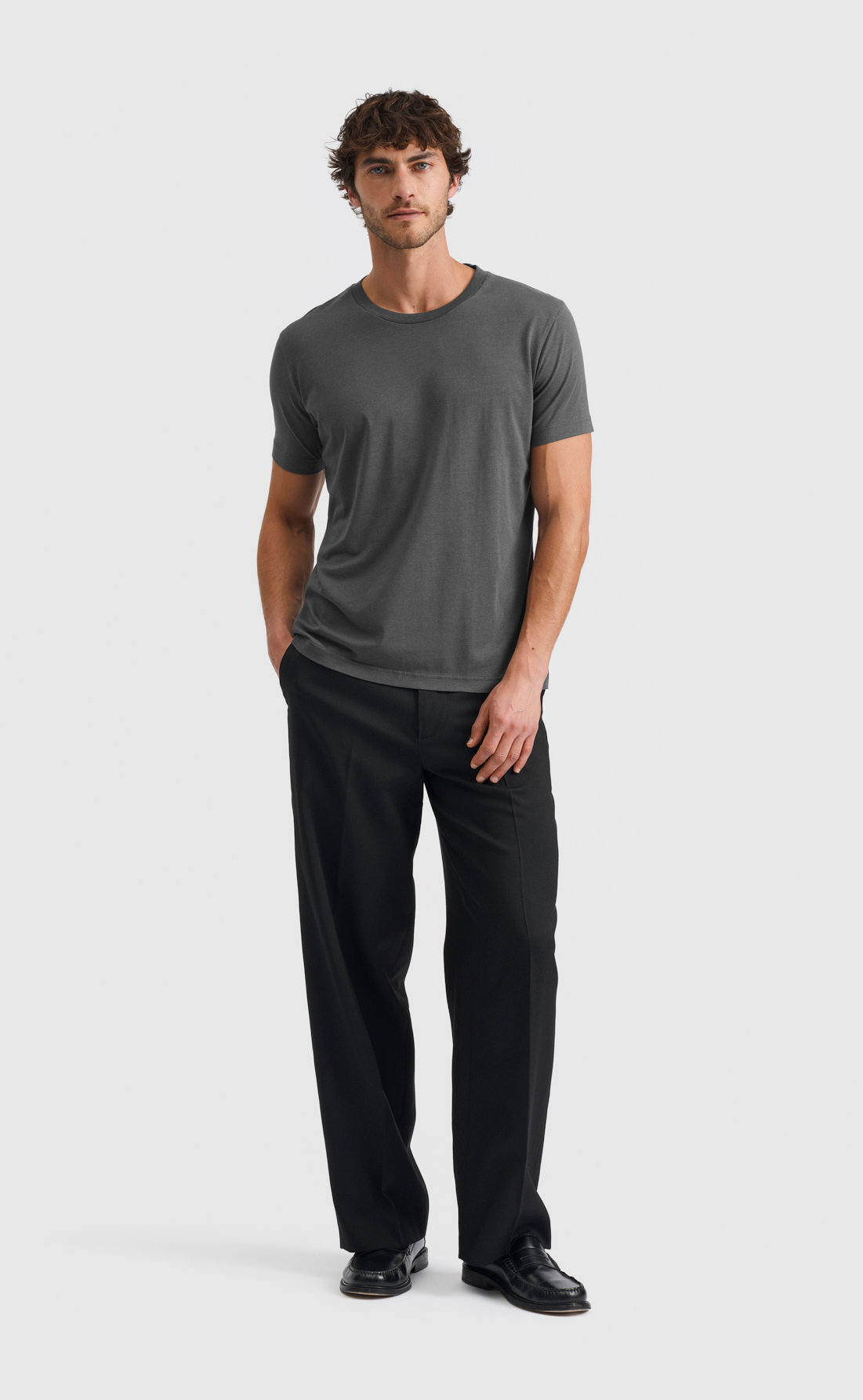 Lyocell T-Shirt in Dark Grey
