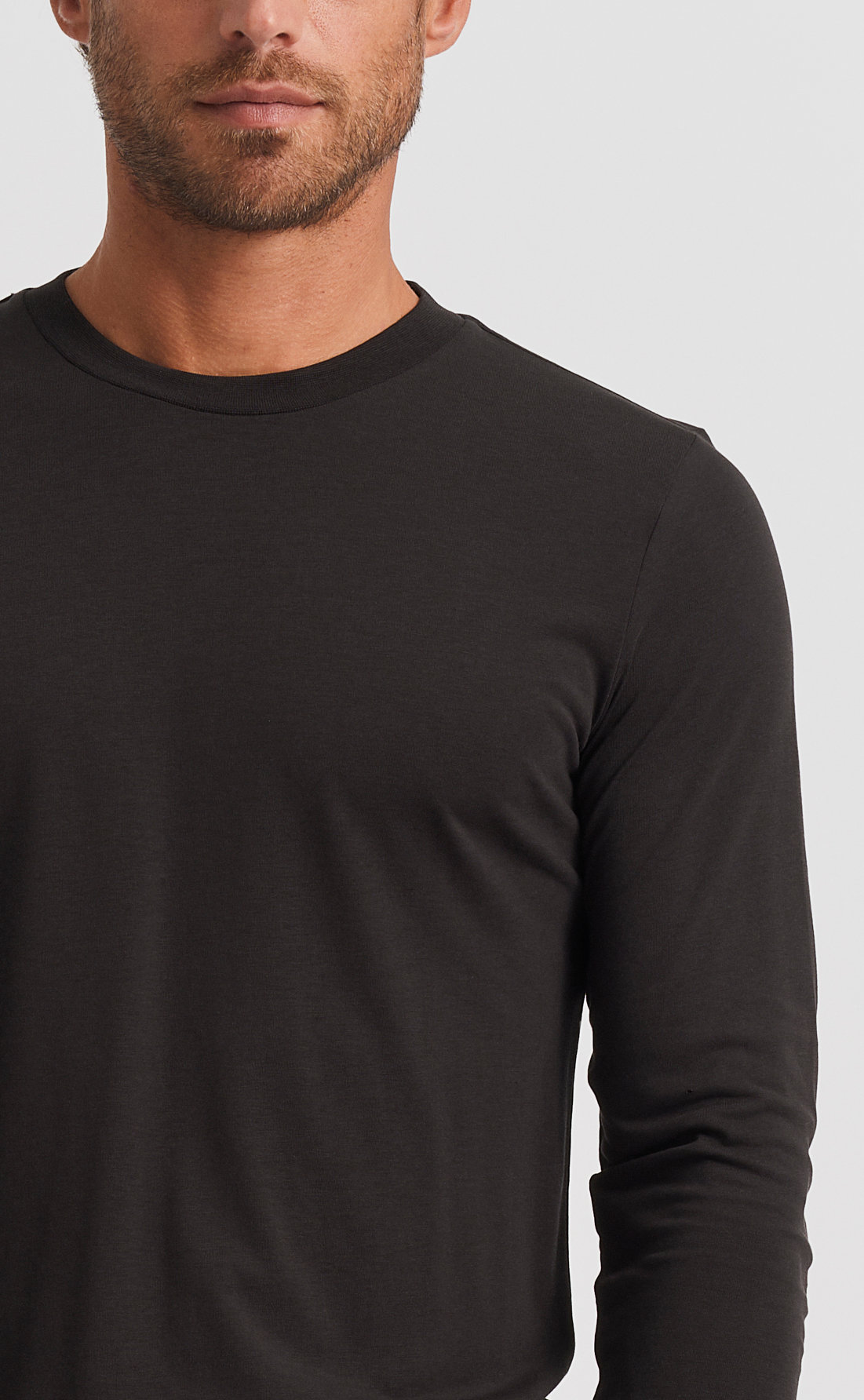 Custom Fitted Lyocell T Shirt Long Sleeve Black Son of a Tailor