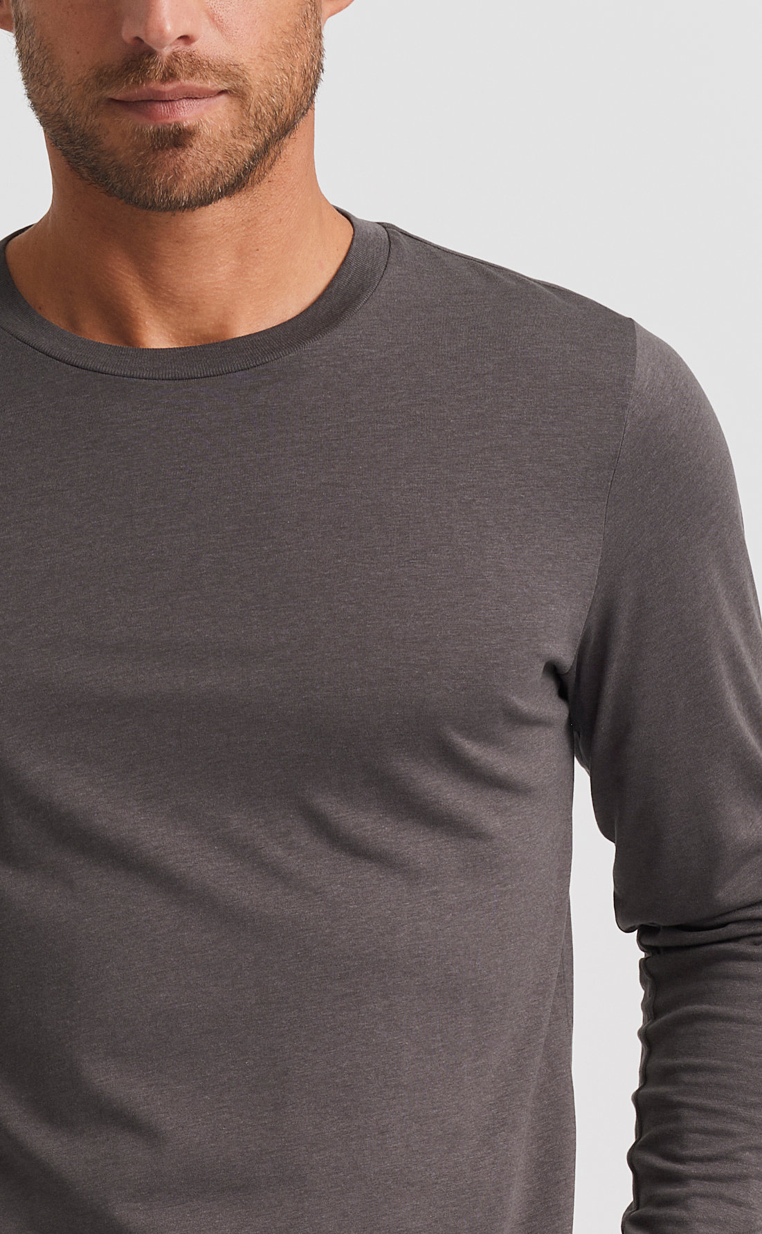 Custom Fitted Lyocell T-Shirt / Long-Sleeve Dark Grey | Son