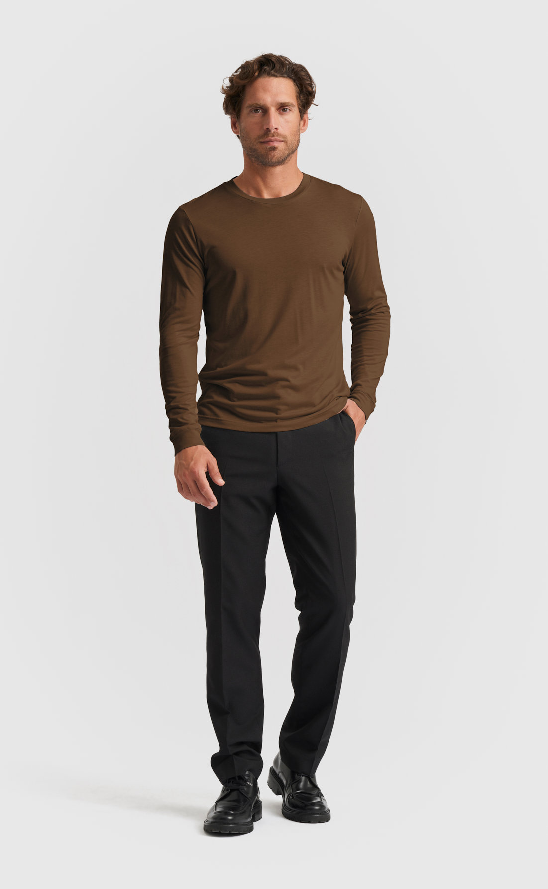 Lyocell T-Shirt / Long-sleeve in Desert Palm