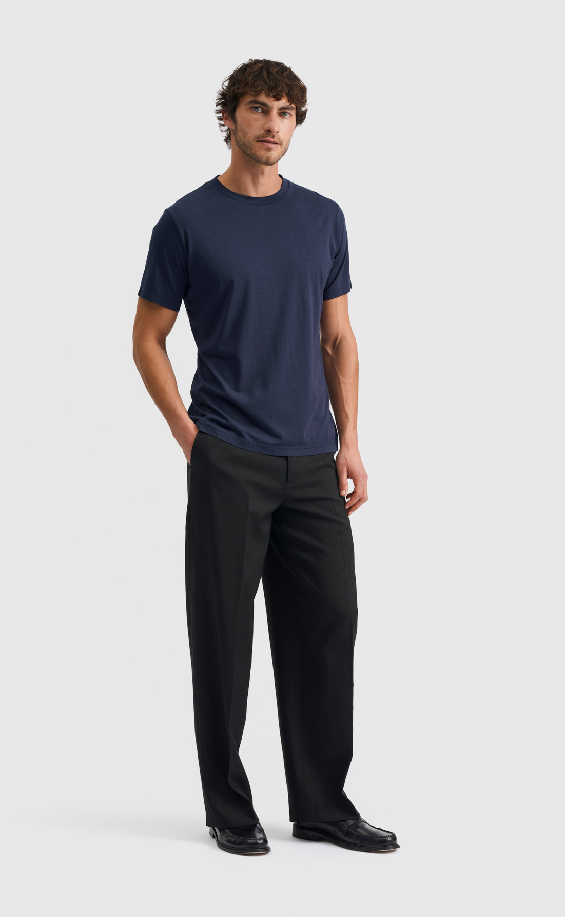 Lyocell T-Shirt in Navy