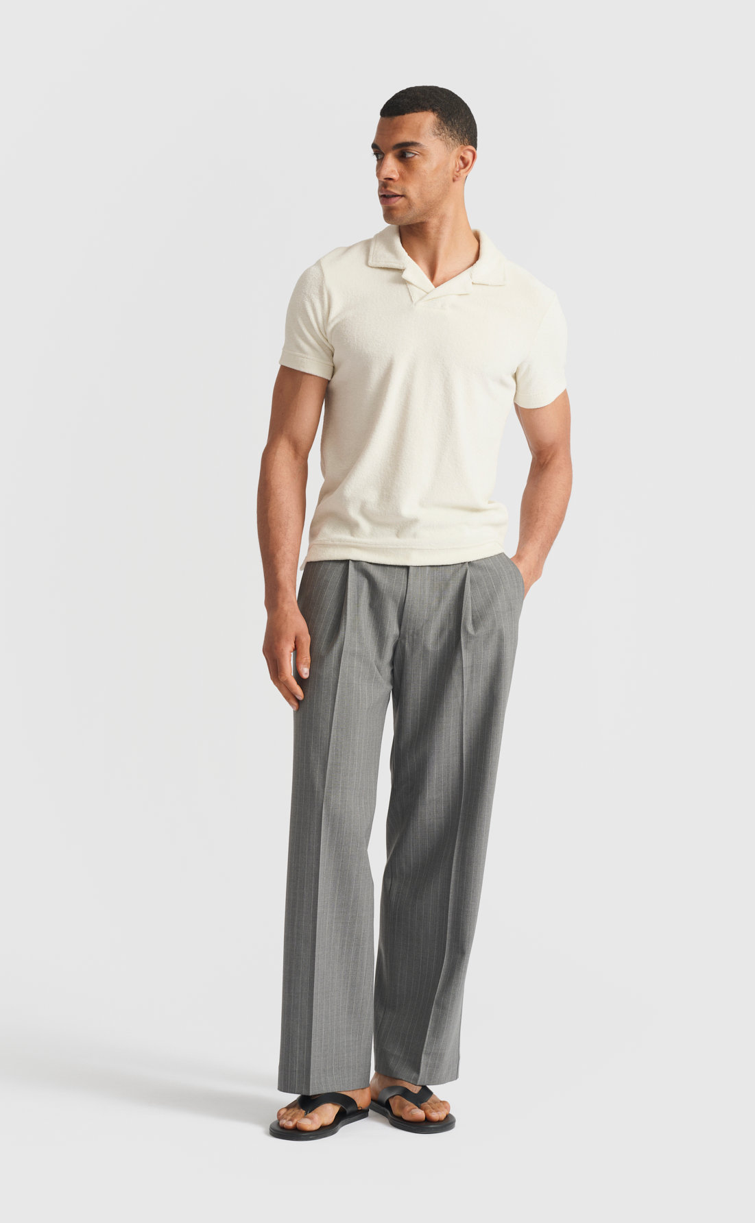 Terry Open Collar Shirt - Terry Open Collar Shirt - Solitary Star