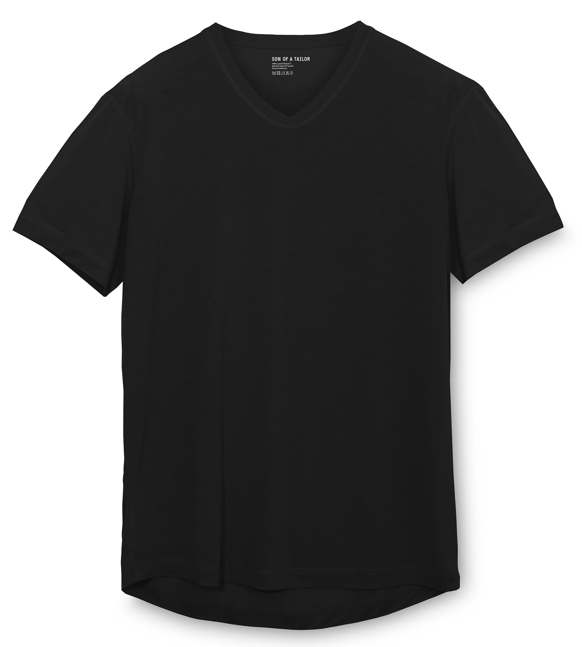 Lyocell V-Neck Undershirt in Black