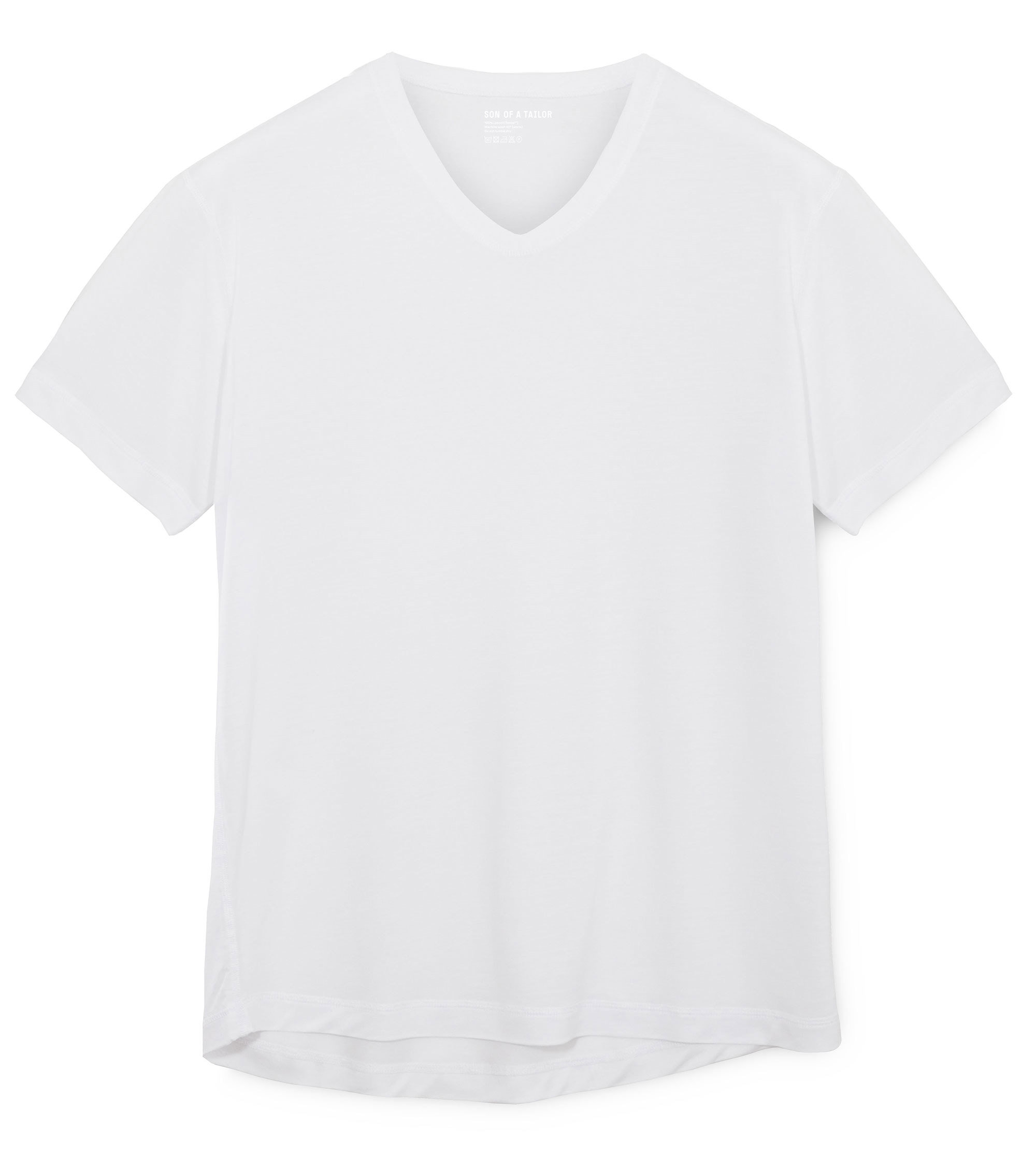 Lyocell V-Neck Undershirt in White