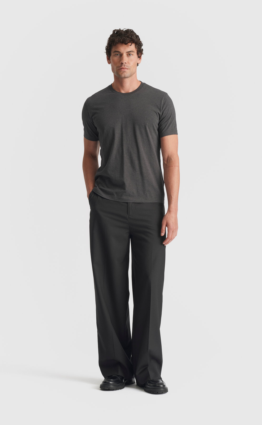 Cotton T-Shirt / Medium Weight in Dark Grey