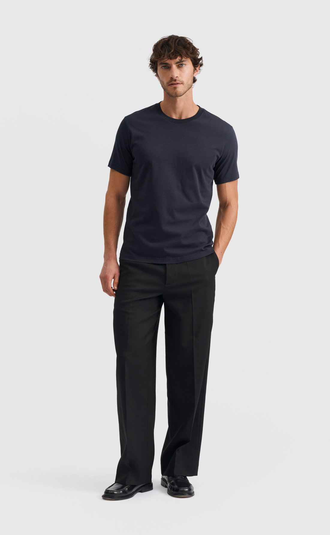 Cotton T-Shirt / Medium Weight in Deep Blue