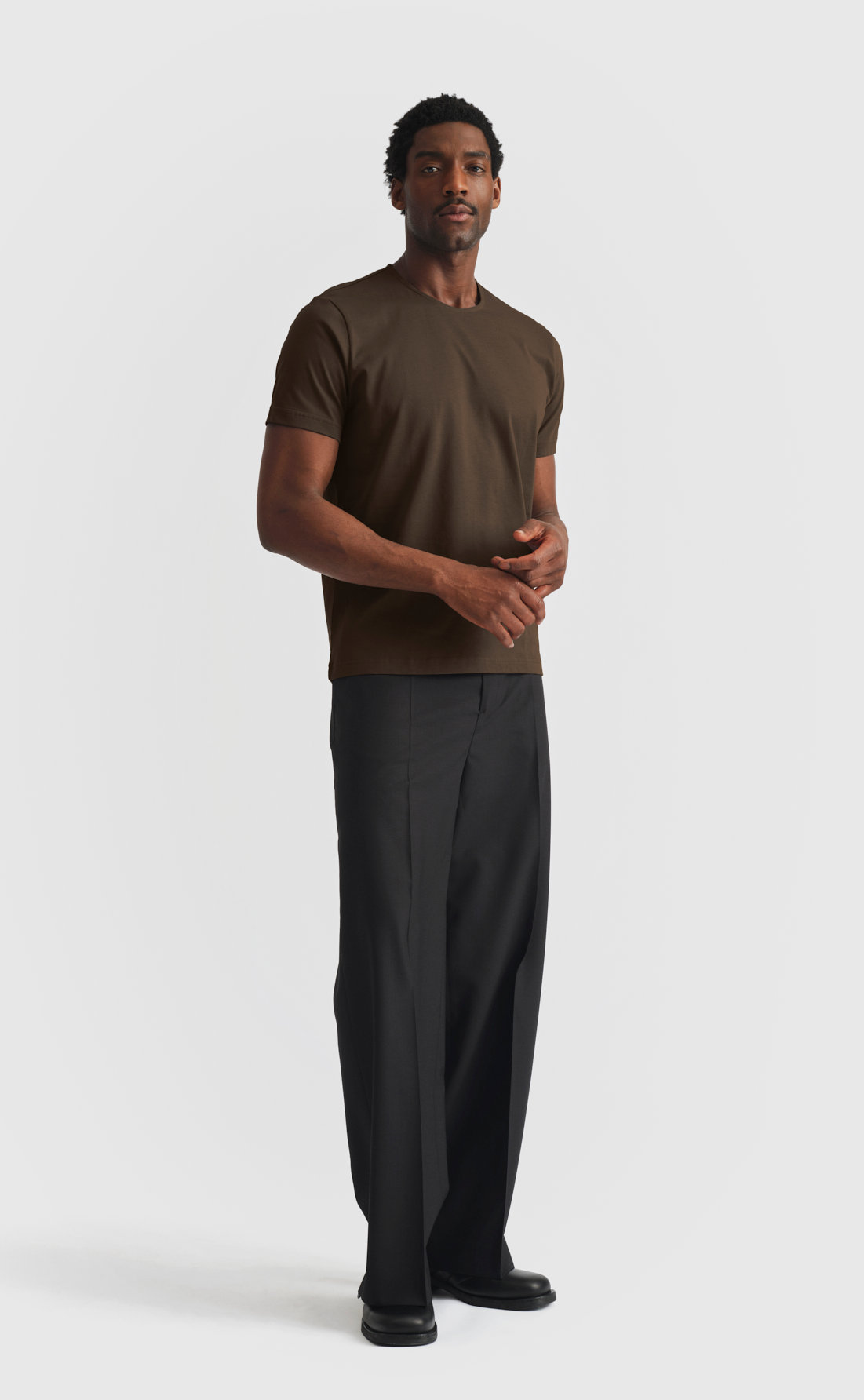 Cotton T-Shirt / Single Stitch in Demitasse