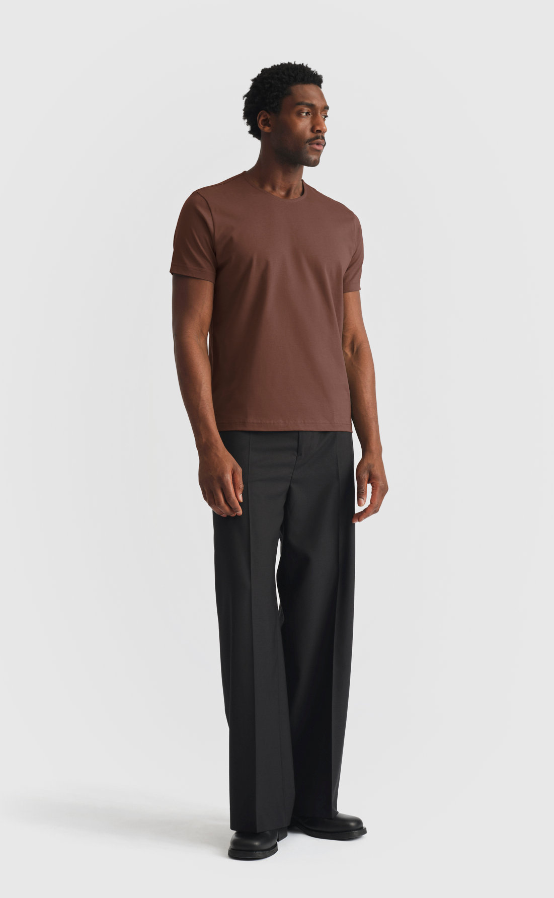 Cotton T-Shirt / Single Stitch in Mink