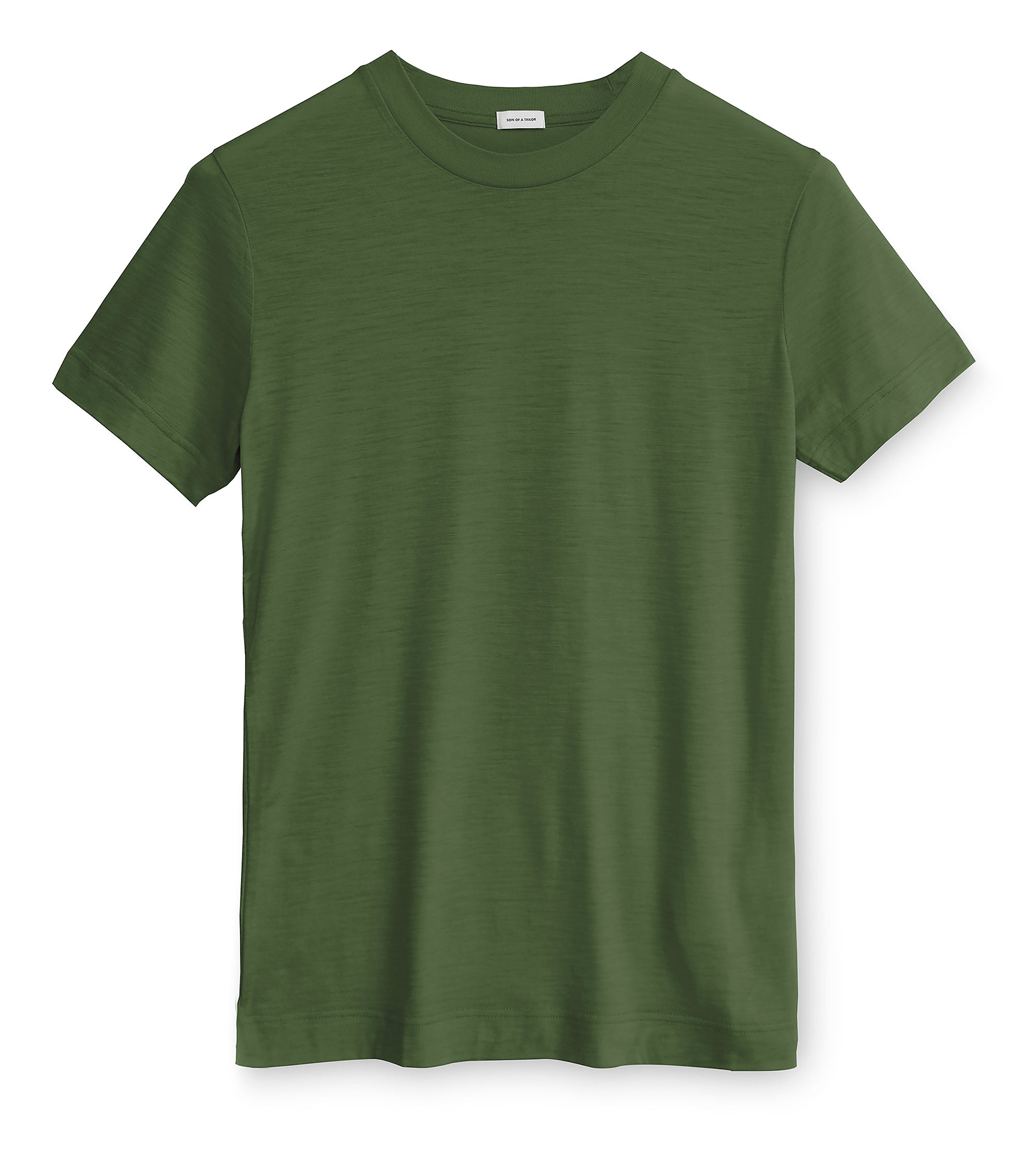 Custom Fitted Wool Hi-Neck T-Shirt Dark Green | Son of a Tailor