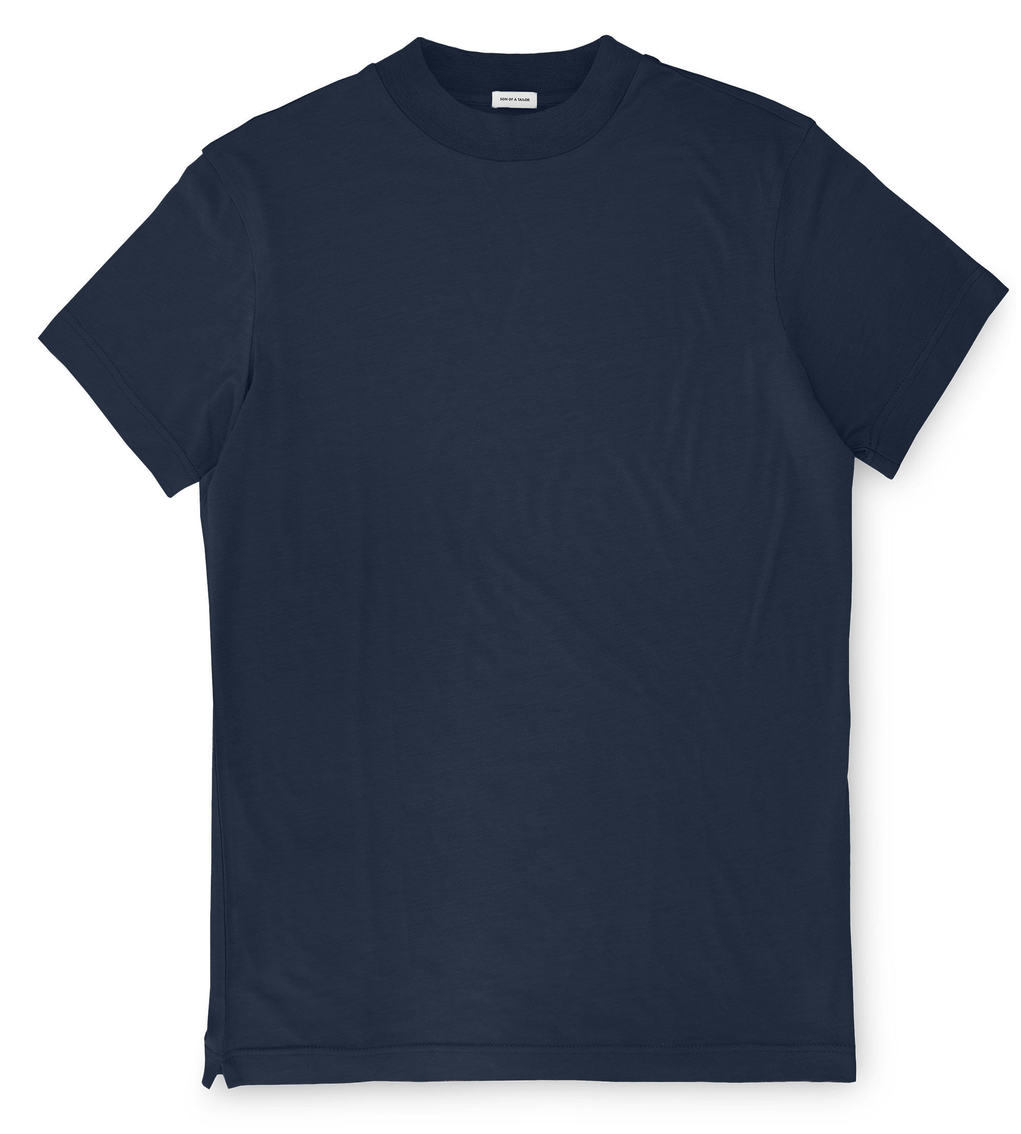 Custom Fitted Wool Hi-Neck T-Shirt Navy | Son of a Tailor