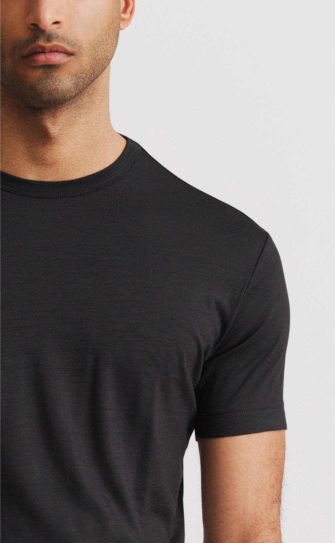 Custom Fitted Wool T-Shirt Black