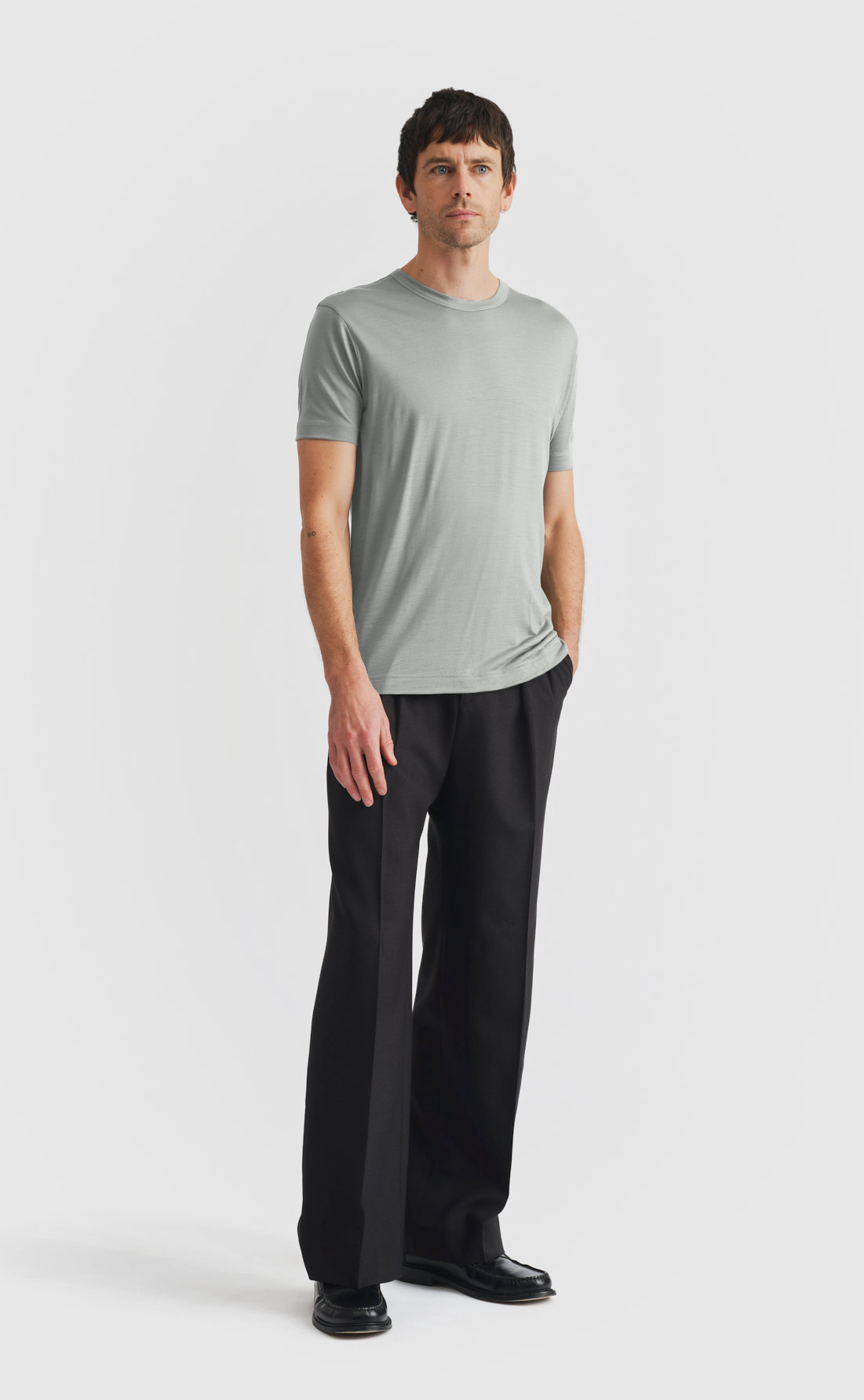 Wool T-Shirt in Belgian Block
