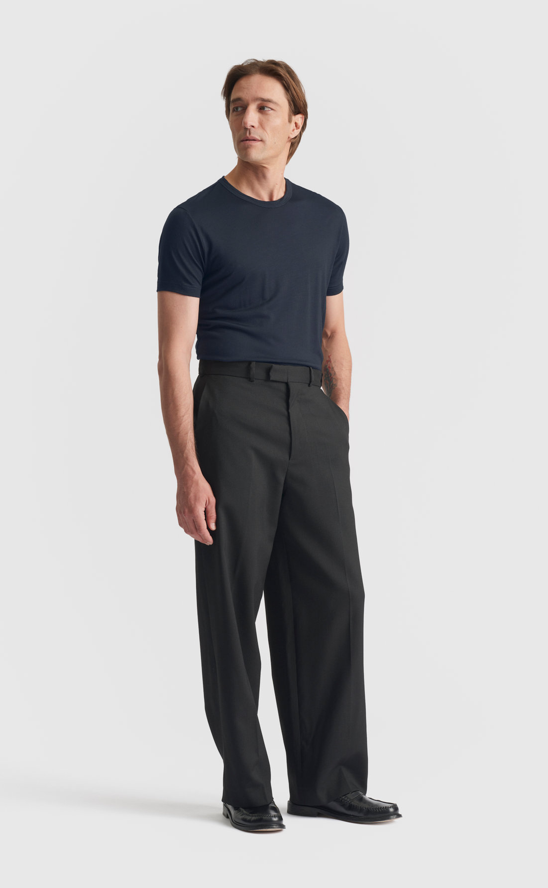 Wool T-Shirt in Navy