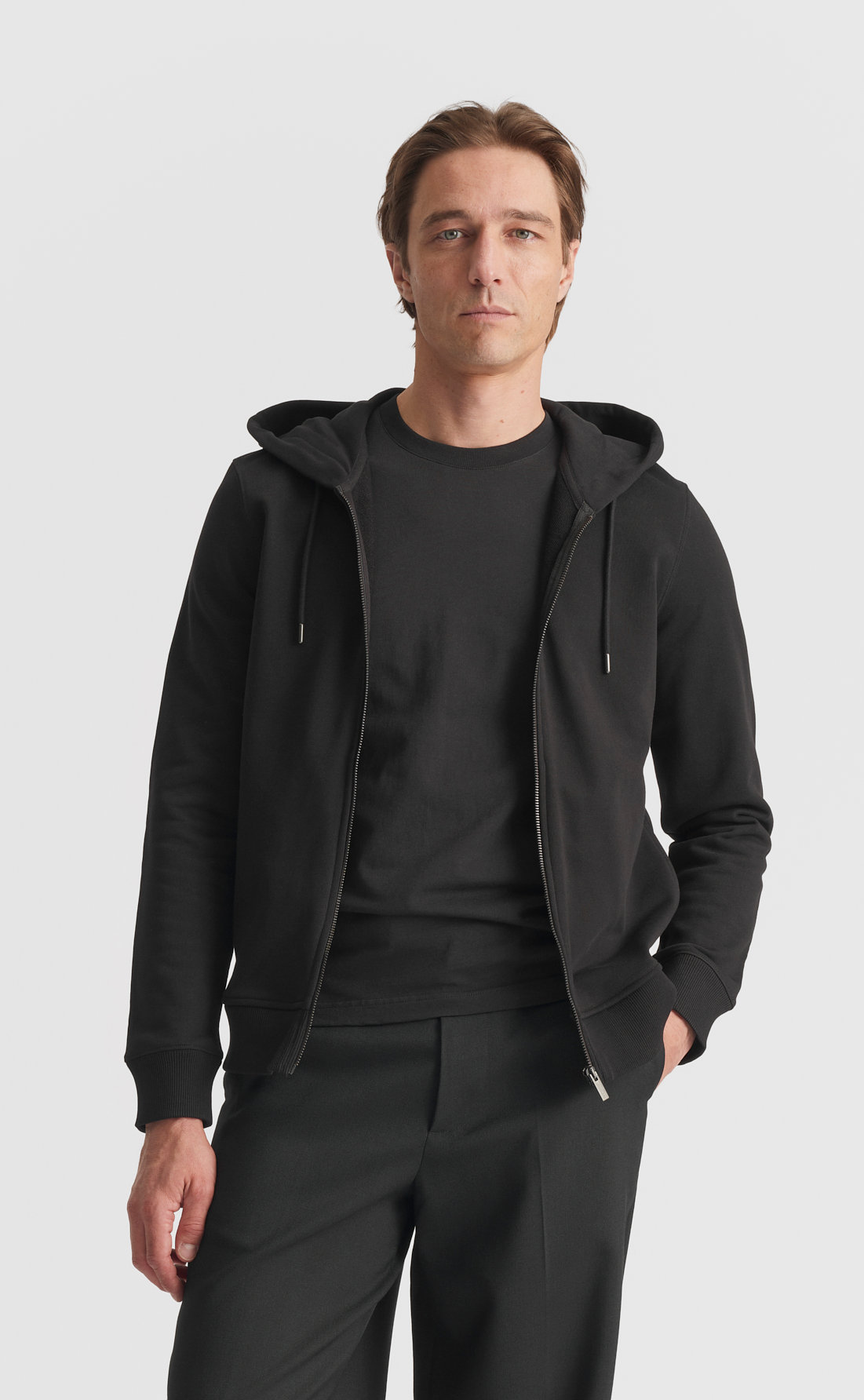 Custom Fitted Zip Cotton Hoodie