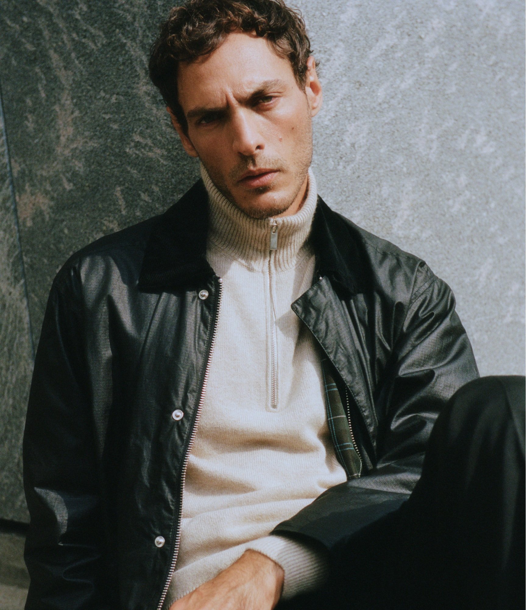 cashmere half-zip sweater