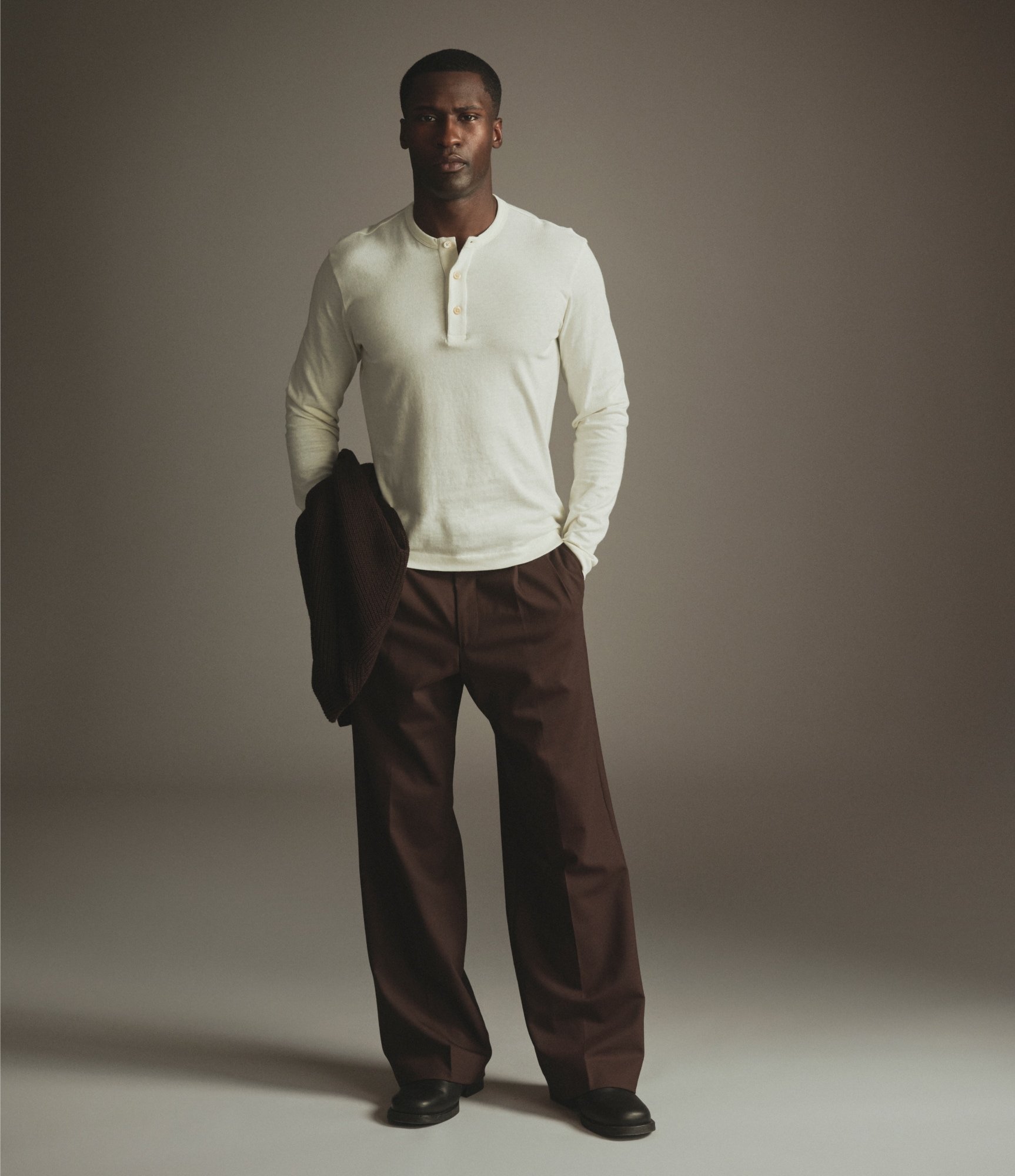 Cashmere Henley Shirt / Snow White
