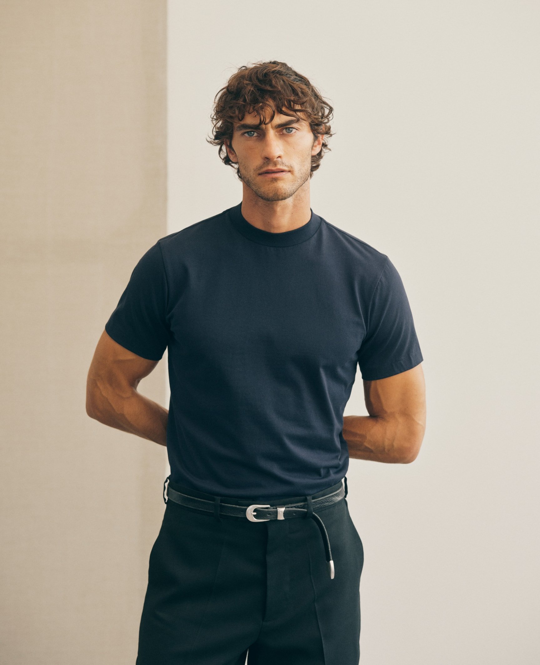 Cotton Hi-Neck T-Shirt