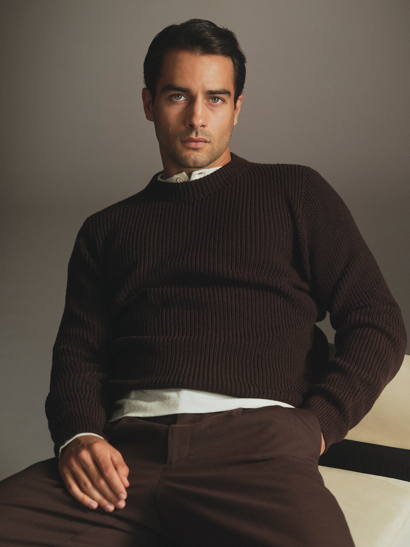 Heavy Merino Sweater / Night Brown