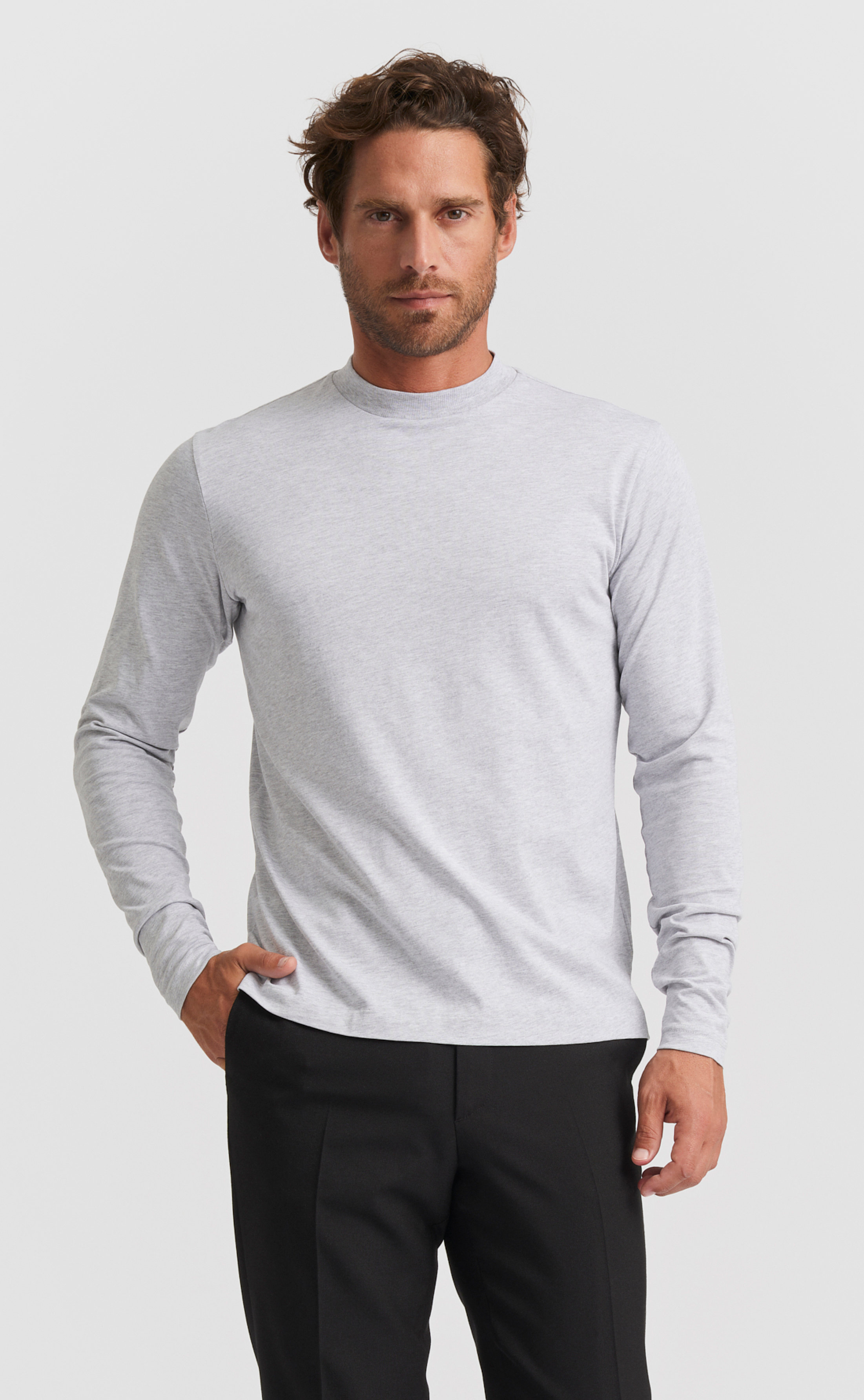 Cotton Hi-Neck / Long-Sleeve