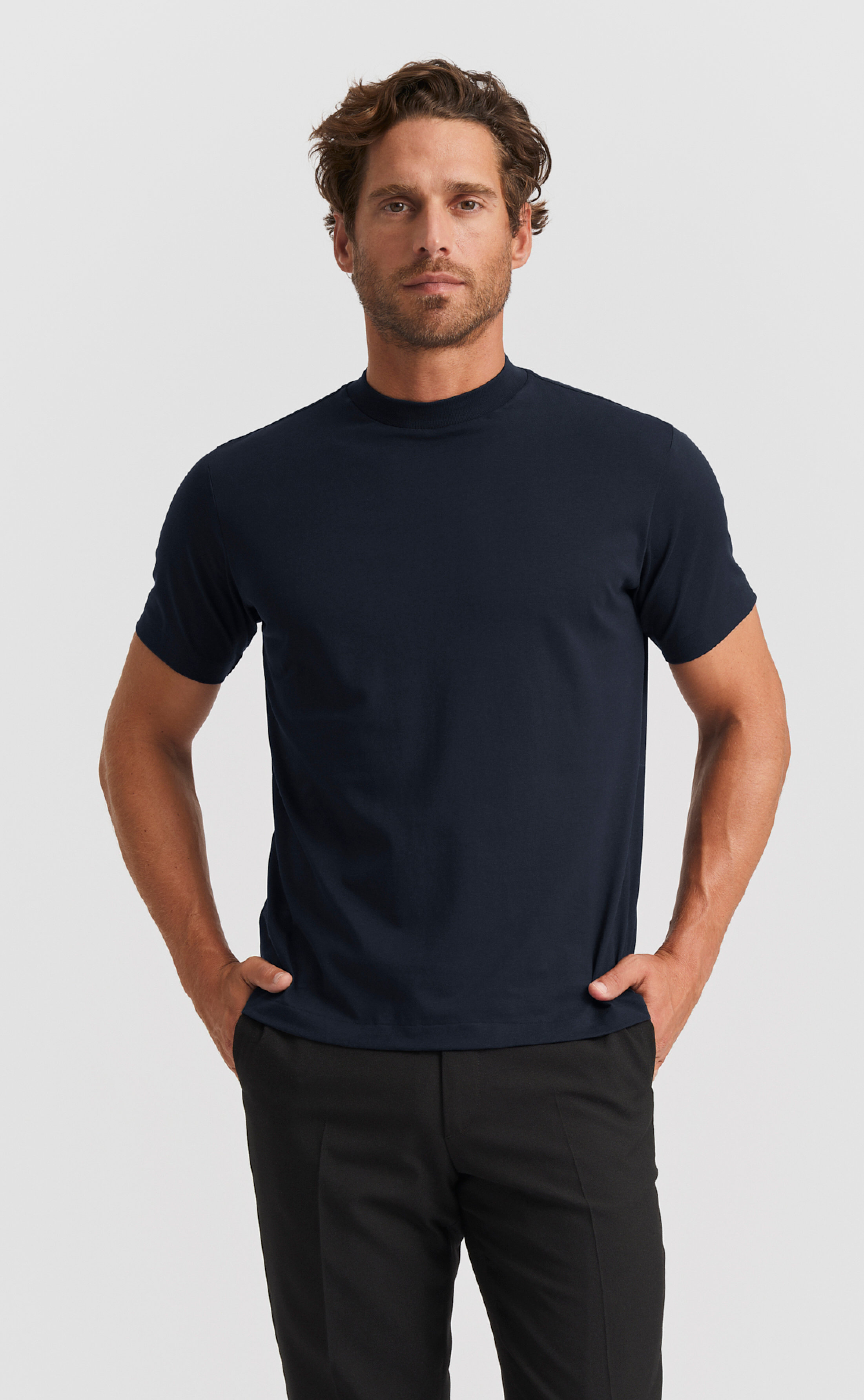 Cotton Hi-Neck T-Shirt