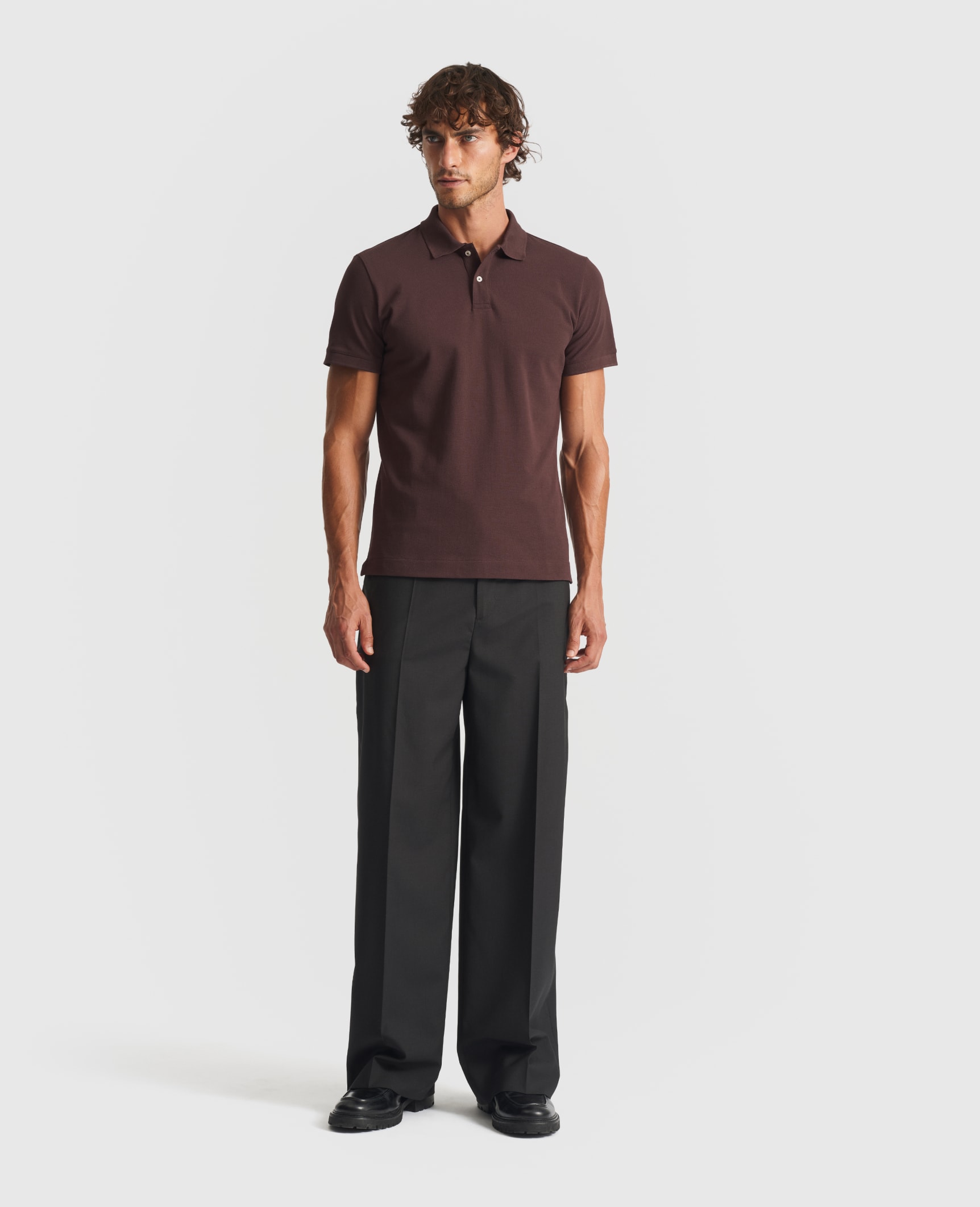 Pique Polo Shirt / Dark Plum