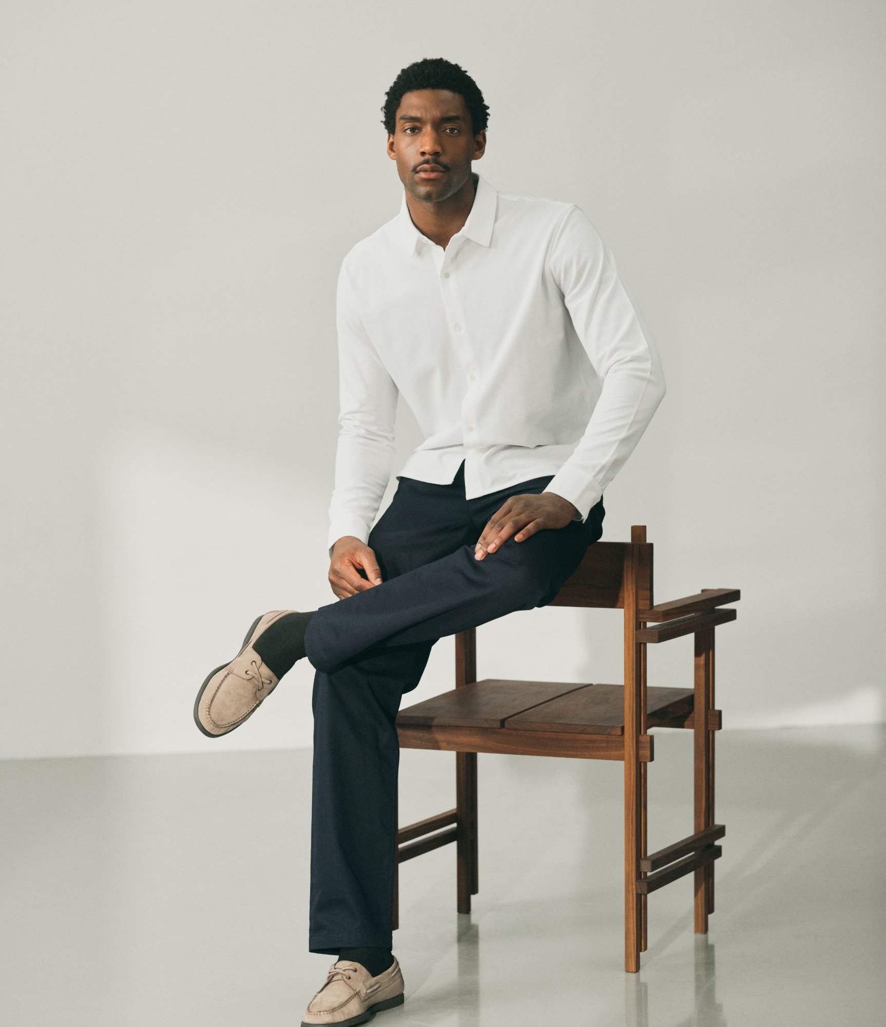 Pique Straight Hem Shirt