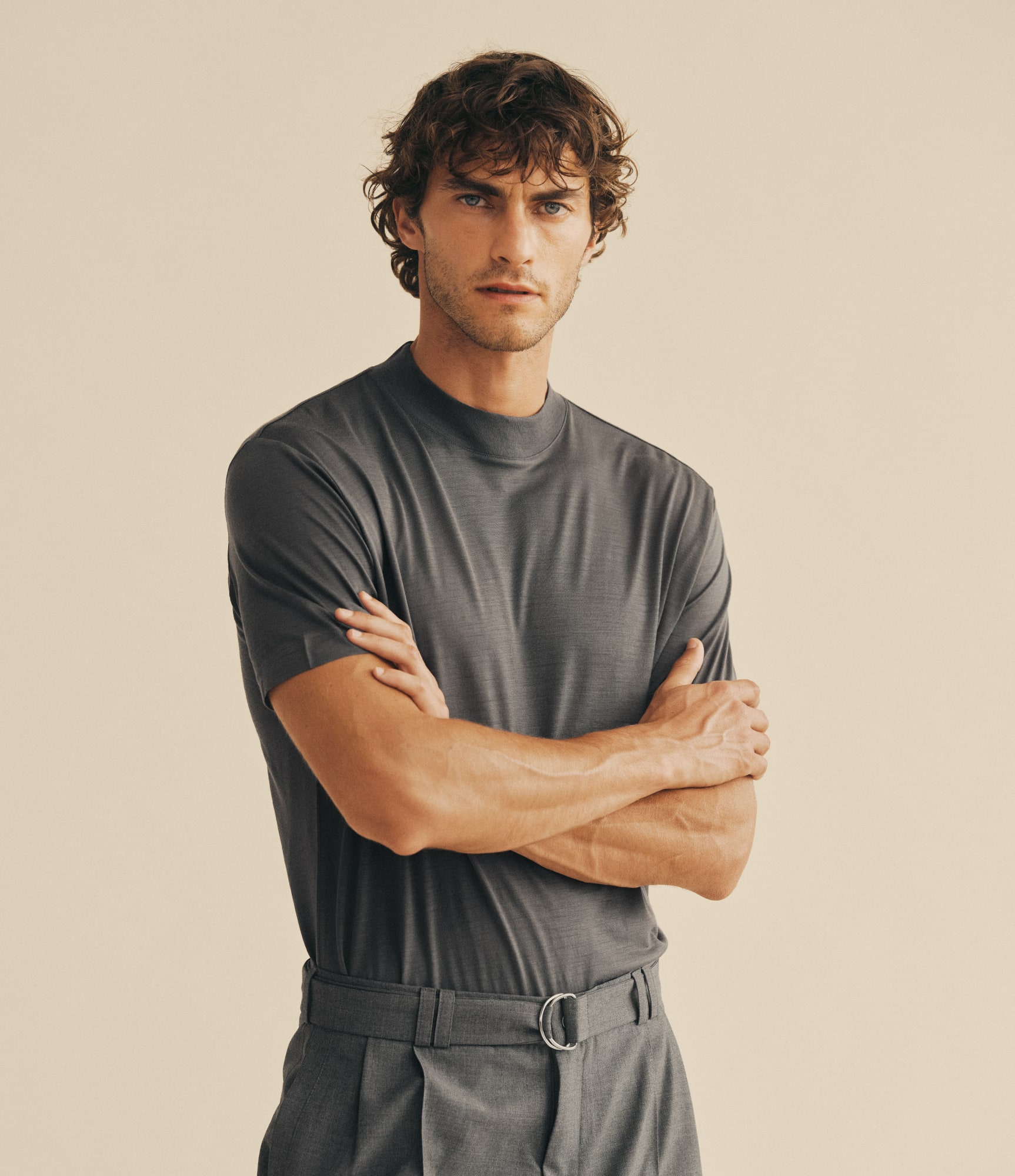 Wool Hi-Neck T-Shirt