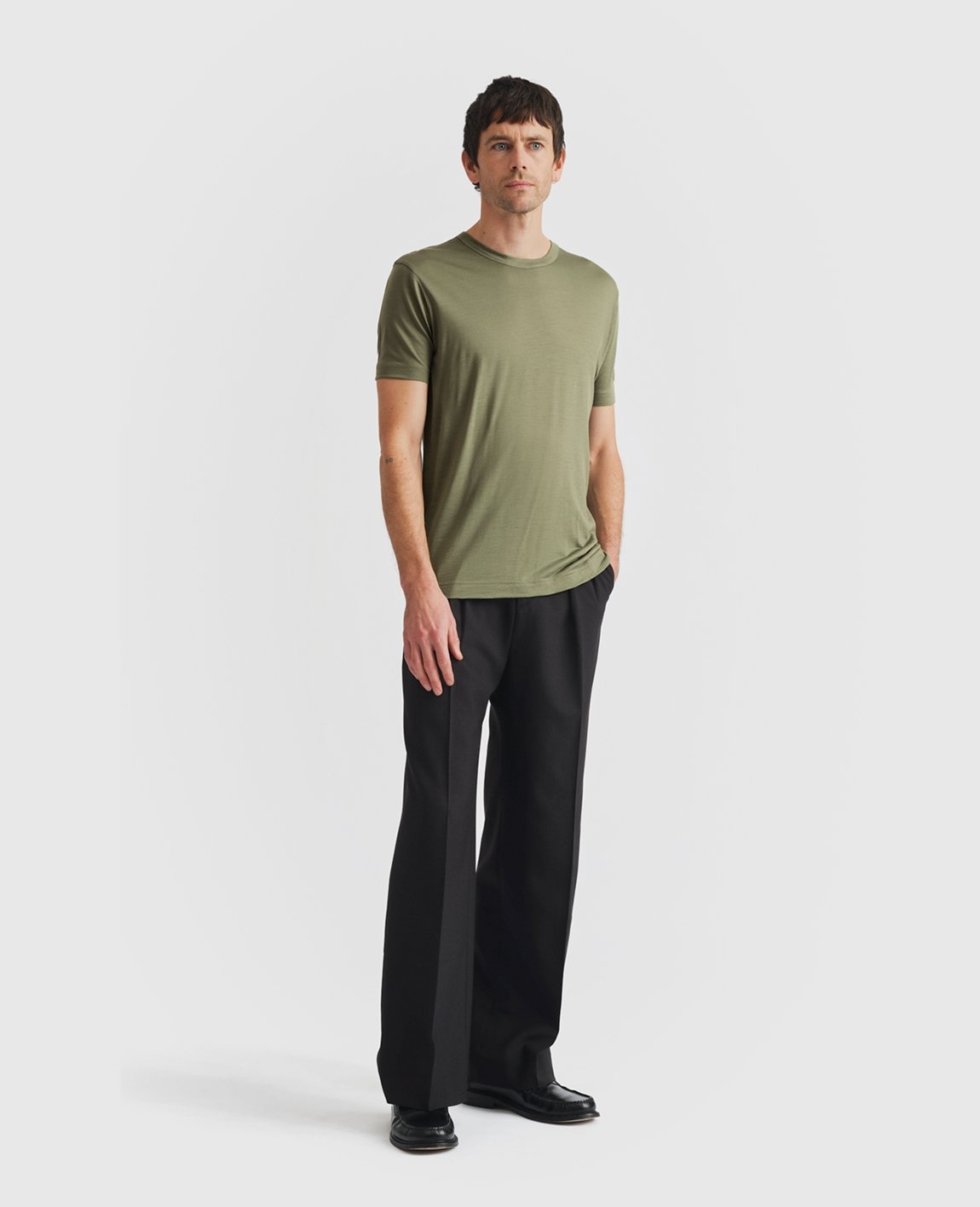 Wool T-Shirt / Oil Green