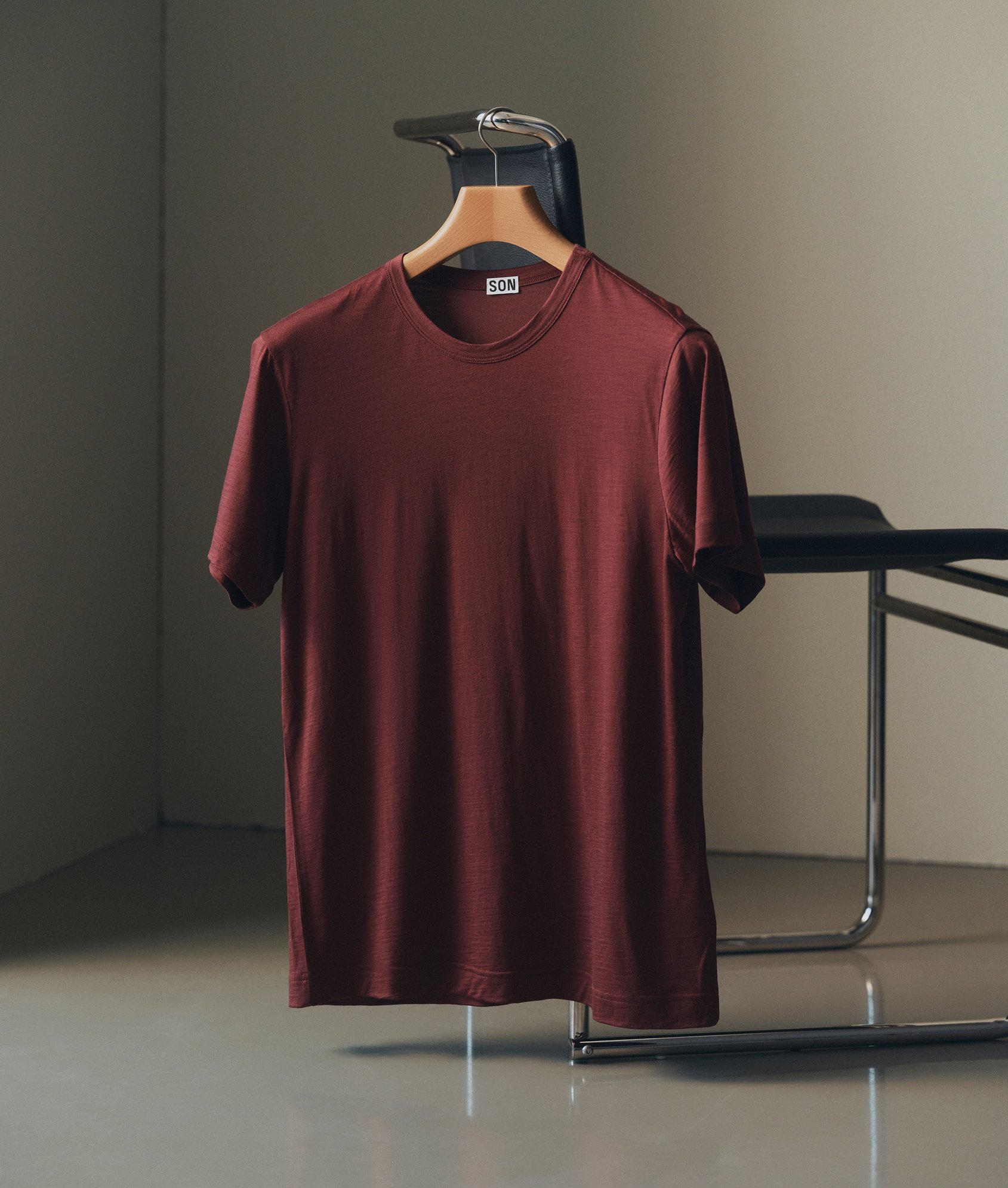 Model wearing our Wool T-Shirt in Andorra